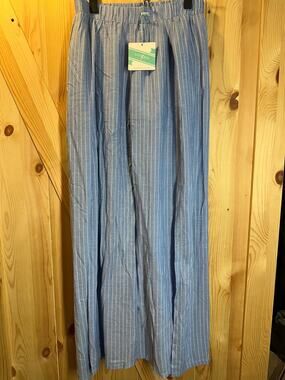 Umgee NWT Blue & White Striped Wide Leg Pants w/ Built-in Shorts - Size M